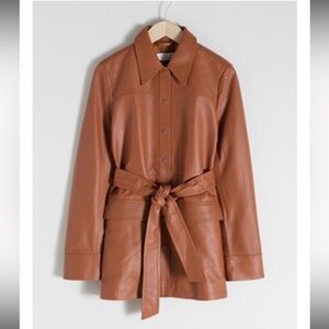 & Other stories Woman leather belted workwear